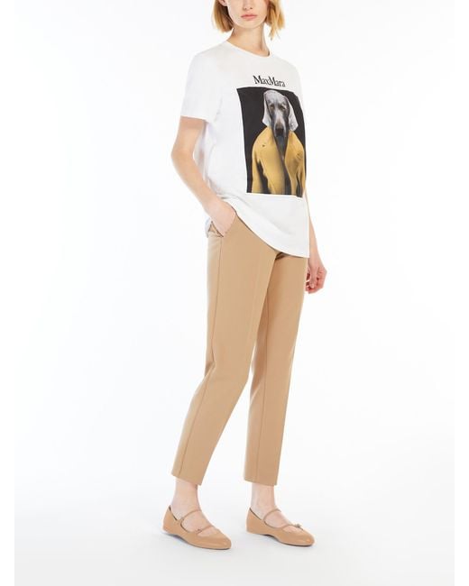 Max Mara Natural Pegno Viscose Jersey Trousers