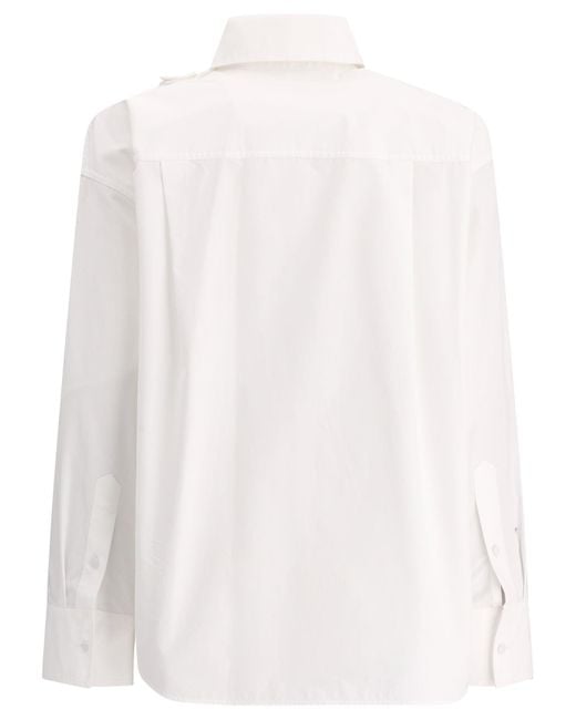 Camisa de con bordado de hibisco Valentino de color White