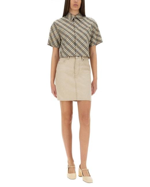 Burberry Natural Cotton Denim Mini Skirt