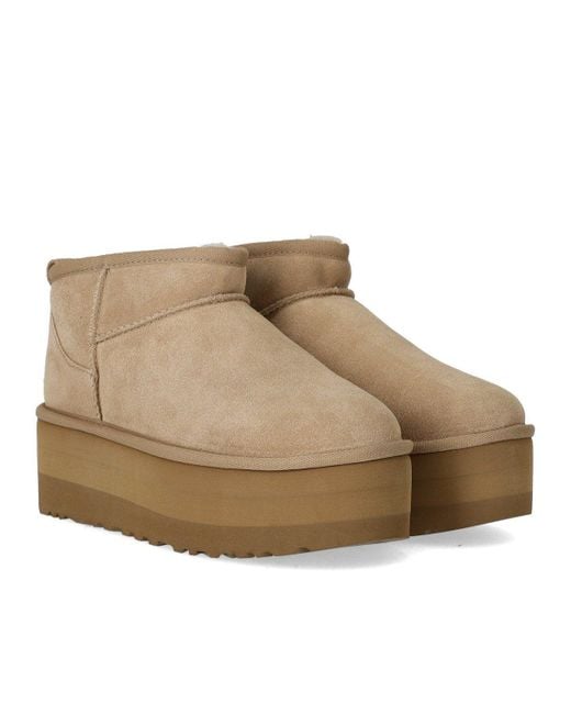 Ugg Brown Classic Ultra Mini Platform Sand Boot