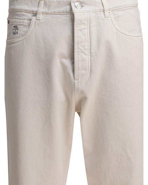 Brunello Cucinelli Broek Met Vijf Zakken, Iconische Pasvorm in het Gray voor heren