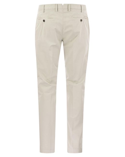 Pt pantaloni magri in cotone e seta di PT Torino in Gray