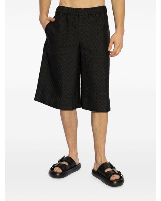 McQueen Black Patterned Shorts for men