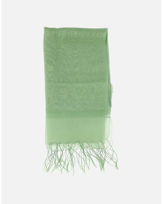Silk Miscela Stole Con Frange di Marella in Green