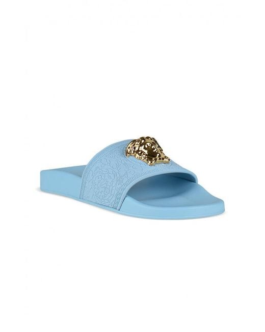 Versace Blue Medusa Slides