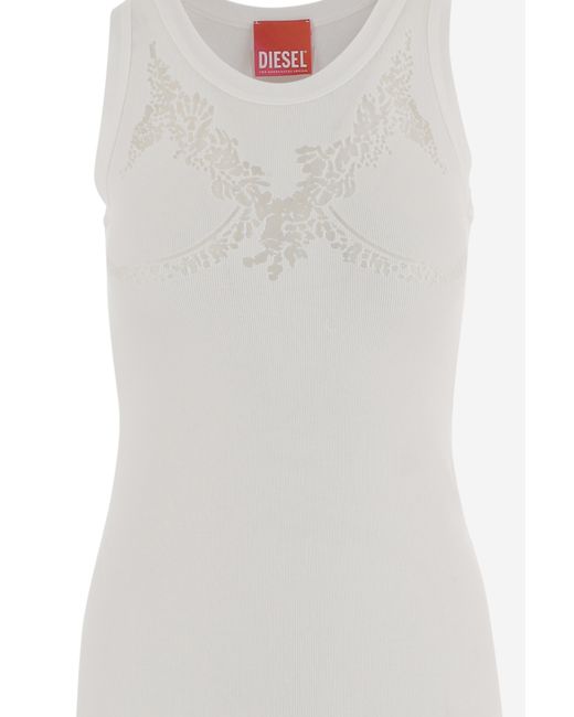 DIESEL X TINDER White Dress With Sheer Detailing