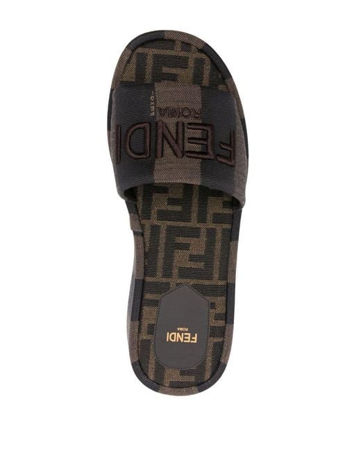 Fendi Gray Sunshine Flatform Sandals