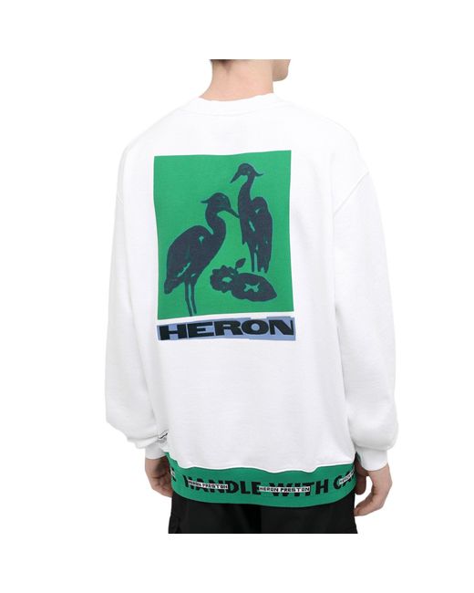 Heron Preston Green Hp Tape Logo Sweatshirt for men