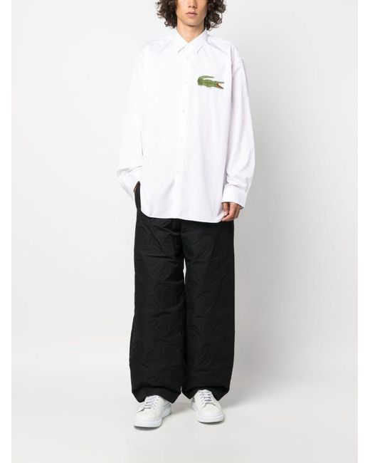 Comme des Garçons X Lacoste Hemd Aus Baumwollpopeline in White für Herren