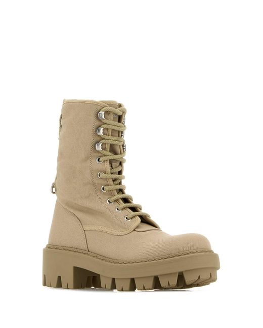 Prada Natural Canvas Boots