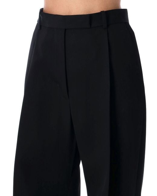 Tom Ford Black Wool Tailored Wide-Leg Trousers