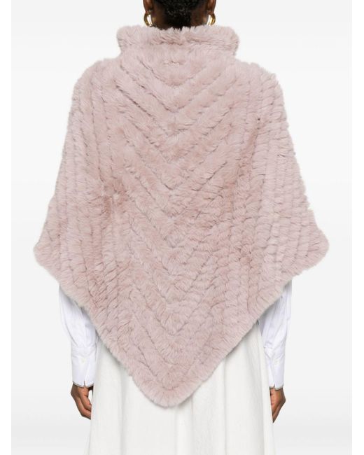 Liu Jo Pink Chevron-Pattern Turtleneck Poncho