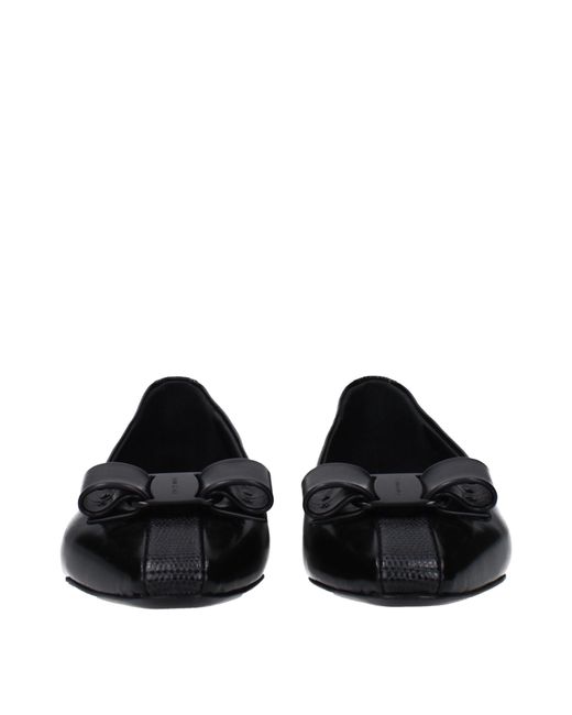 Ferragamo Black Ballerine Siwar Frauen Haut schwarz