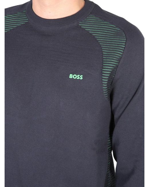 Boss Blue Crowling Front Logo Jersey for men