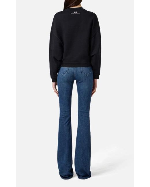 Sweat-shirt avec lettrage imprimé Elisabetta Franchi en coloris Black