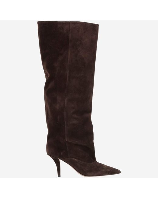 Paris Texas Brown Boots Ines Reverse Mid-Calf 75