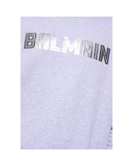 Balmain Logo Sweatshirt in het Blue voor heren