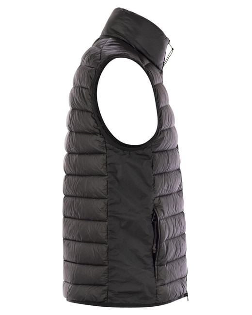 Stone Island Black Down Jacket With Zip for men