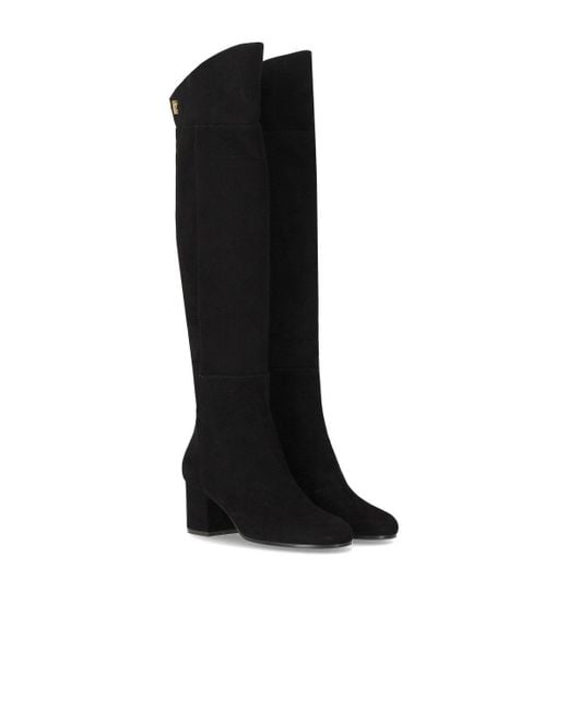 Via Roma 15 Black Vr Suede Heeled High Boot