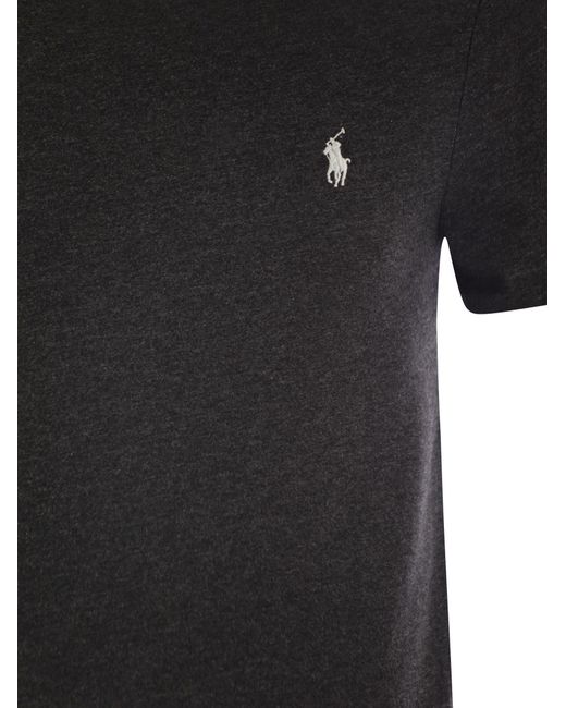 Polo Ralph Lauren Black Slim Fit Baumwoll -T -Shirt