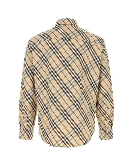 Burberry White Embroidered Poplin Shirt for men