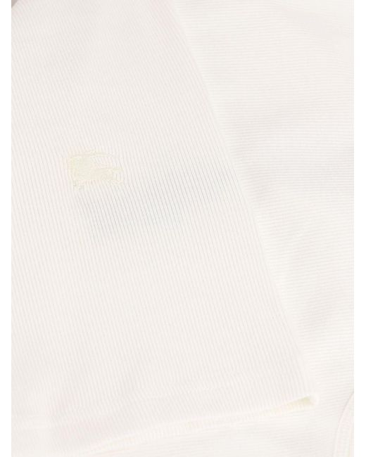 Burberry White Cotton Tank Top
