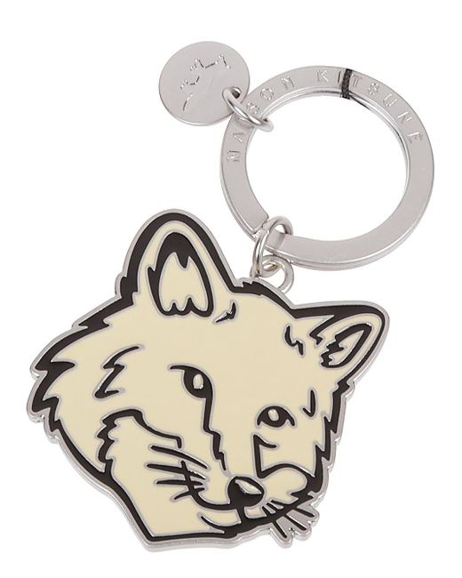 Maison Kitsuné Maison Kitsune 'bold Fox Head Keyring in het White