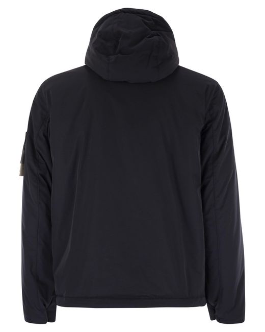 Stone Island Blue Padded Jacket With Hood And Drip Proof for men