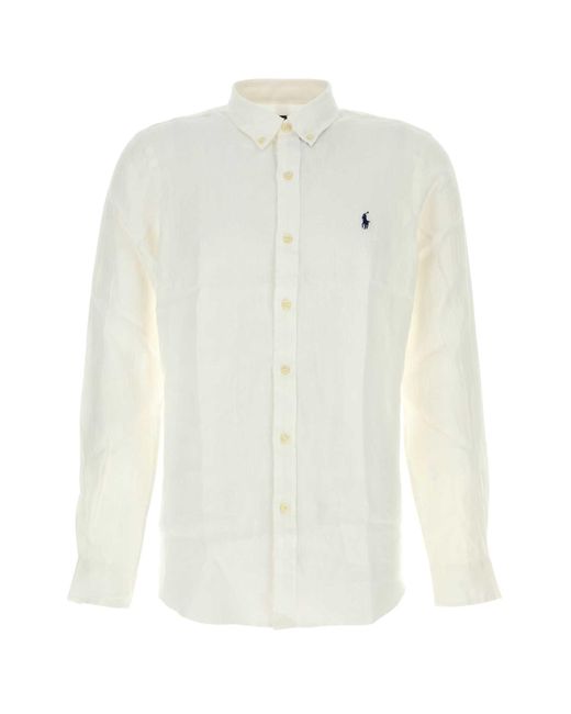 Polo Ralph Lauren White Linen Shirt for men
