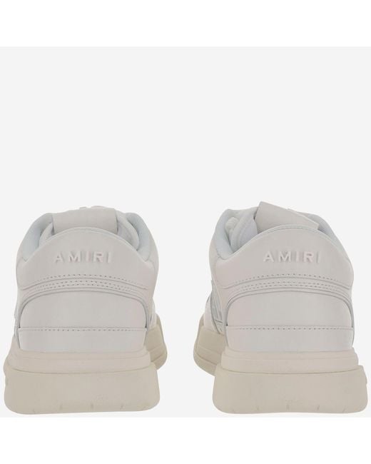 Amiri Gray Leather Sneakers With Logo for men
