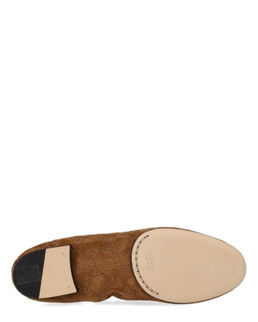Gucci Brown Gg Loafer With Clamp