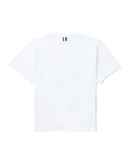 Thom Browne White Short Sleeve Boxy Fit Pocket Tee