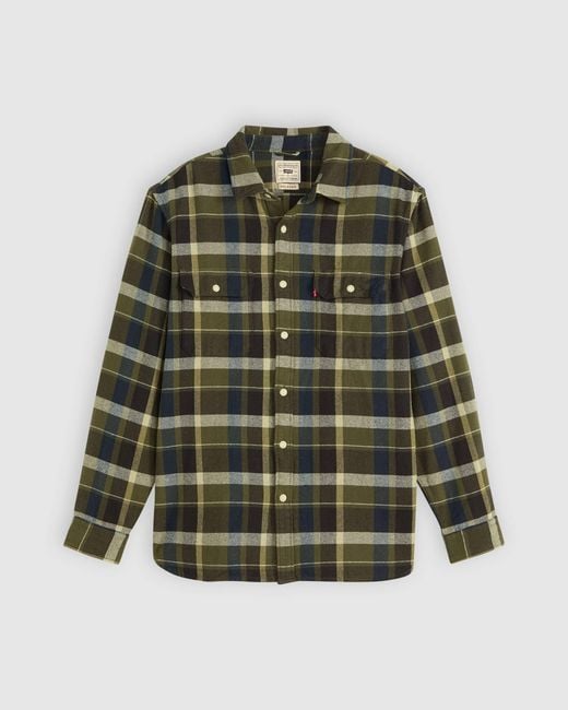 Levi's Green Jackson Worker Medina Plaid Deep Depths