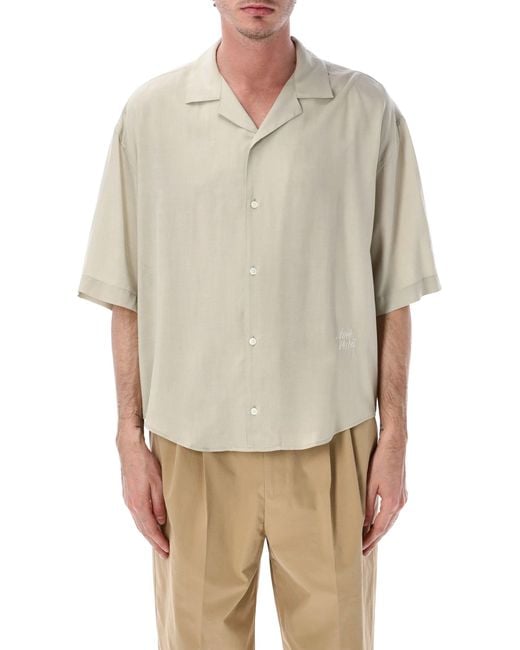 AMI Natural Ami Paris Boxy Short Sleeve Viscose Shirt for men