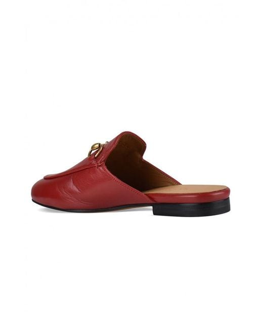 Gucci Red Princetown Slides