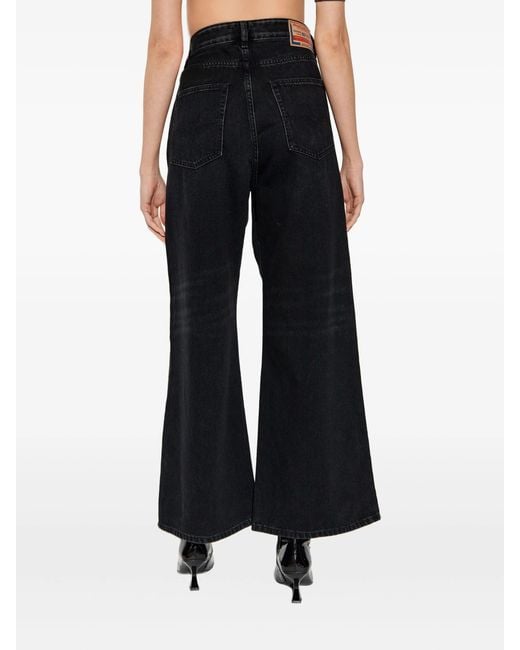 DIESEL Blue Wide-Leg Jeans With Five Pockets