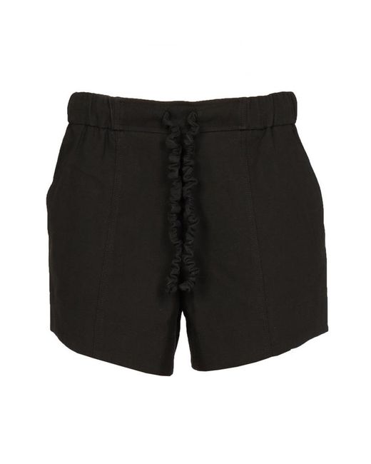 Ganni Black Solid Shorts