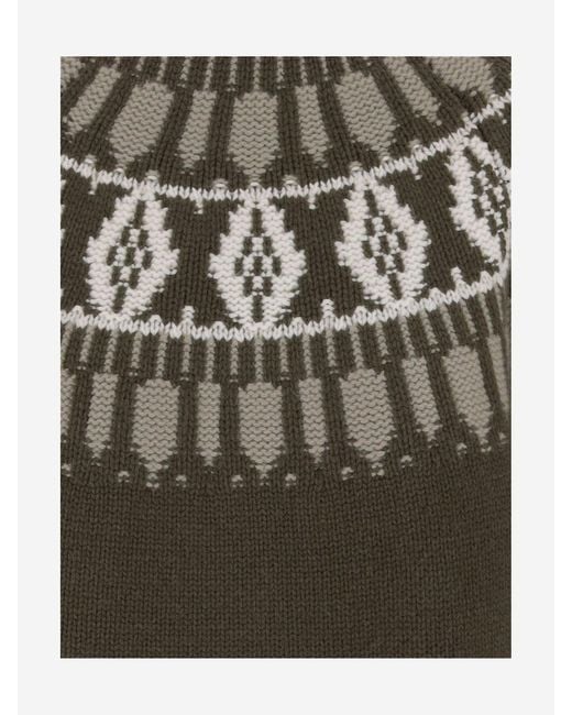arch4 Red Cashmere Sweater With Geometric Pattern