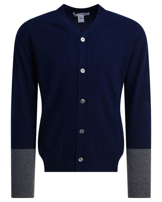 Comme des Garçons Blue V-neck Cardigan for men