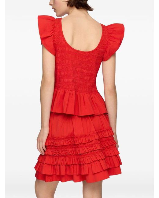 Ganni Red Round Neck Top
