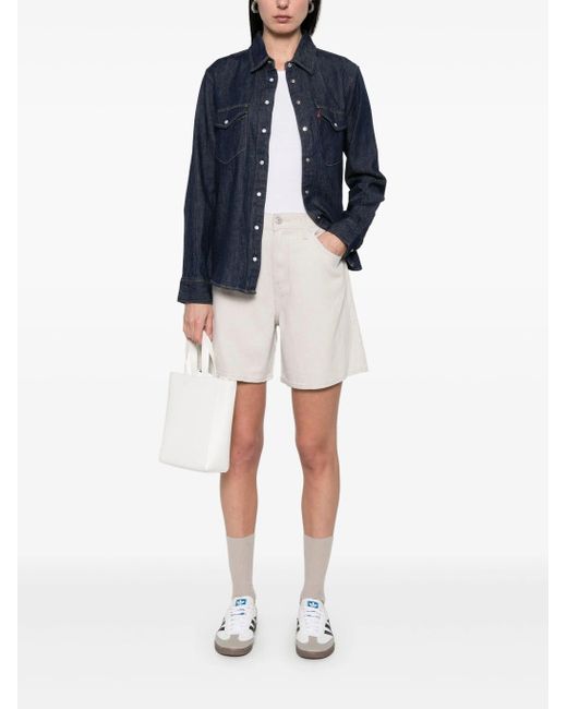 Levi's White High-Rise Shorts