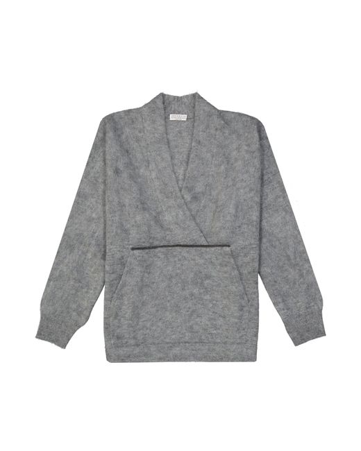 Brunello Cucinelli Gray Mohair Wool Pullover