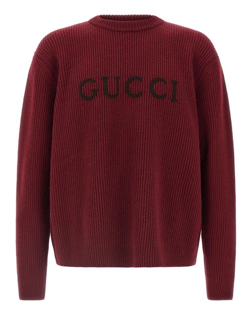 Gucci Intarsienpullover in Red für Herren