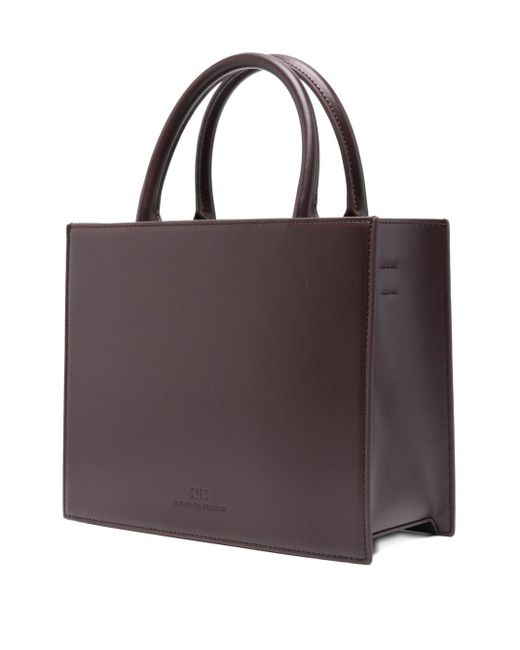 Elisabetta Franchi Brown Small Logo-Embossed Tote Bag