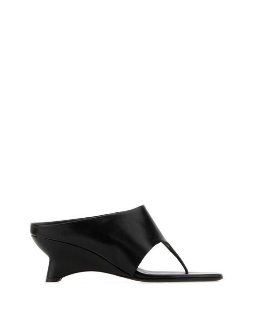Khaite Black Slip On Mules