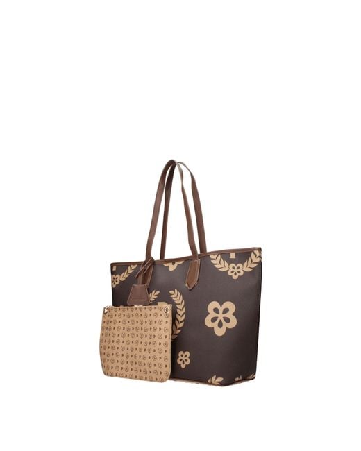 Pollini Brown Shoulder Bags Pvc/Cream