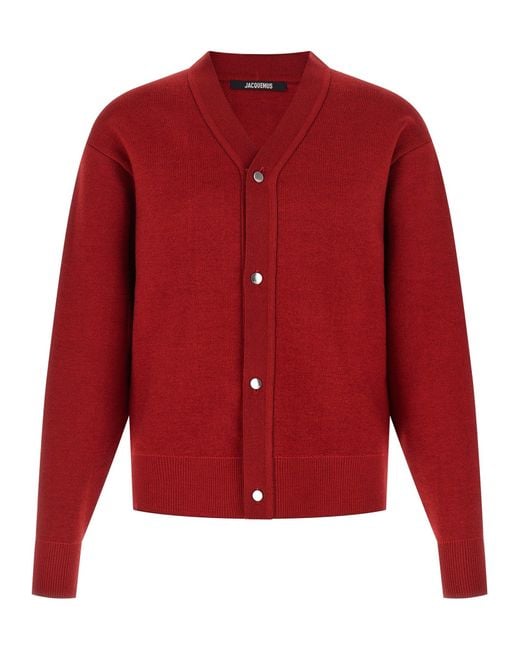 Jacquemus 'le Cardigan Doppio' Vest in het Red voor heren