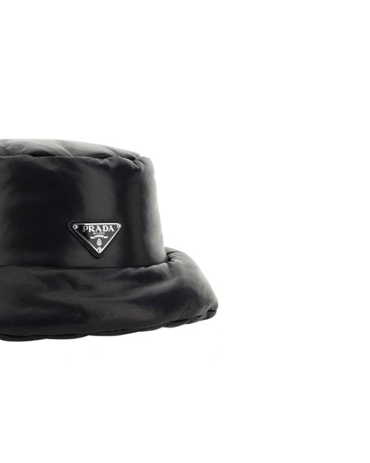 Prada Black Leder -Logohut