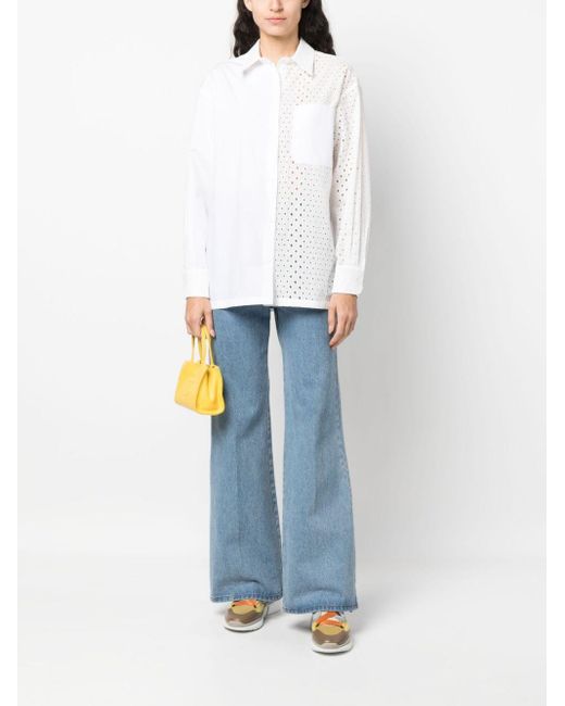 KENZO Broderie Anglaise Blouse in het White