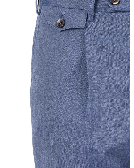 PT01 Blue Gentleman, 1 Pleat, Diagonal Pockets, Coin Pocket With Flap, Unfinished B